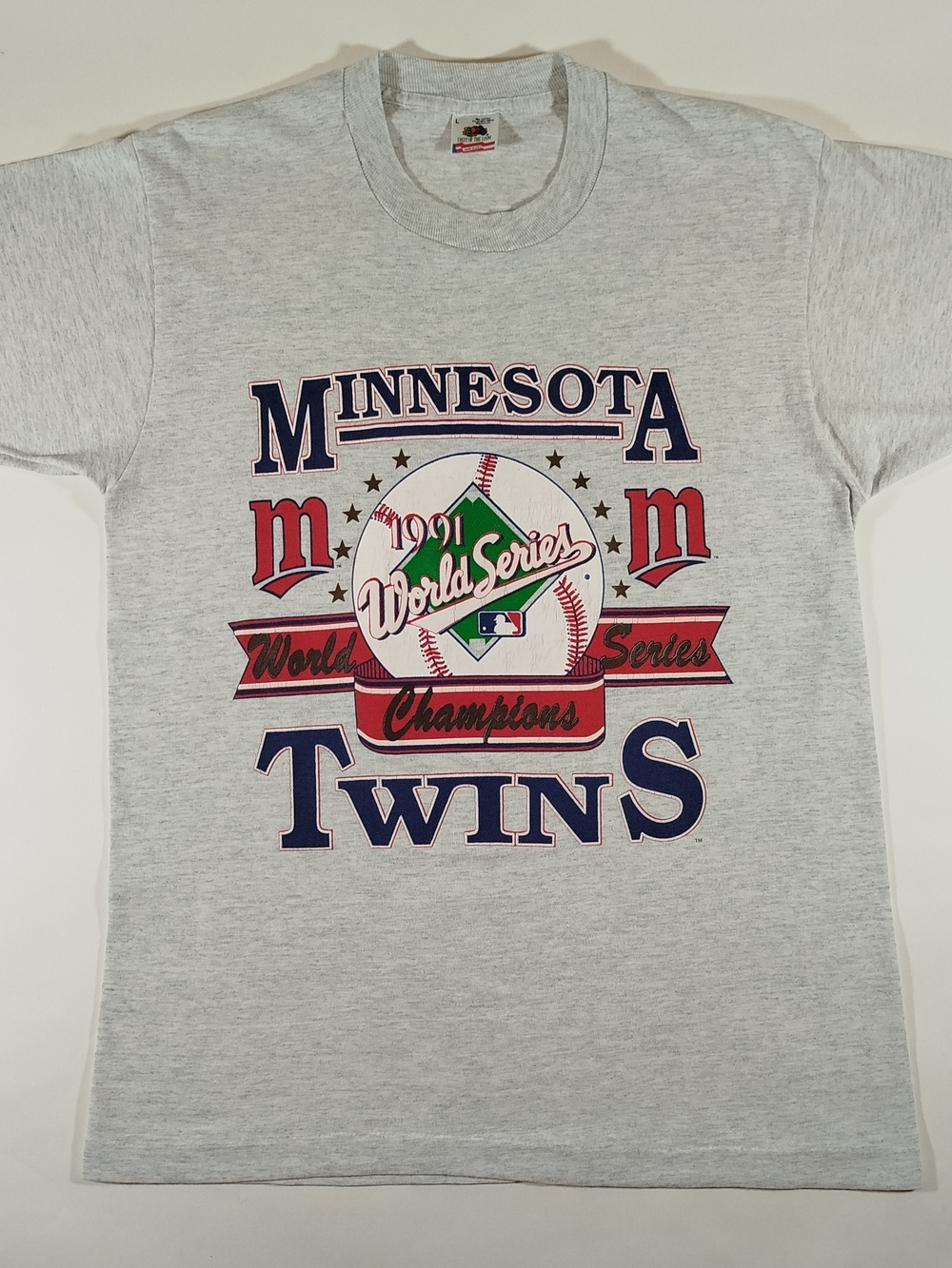 Fruit of the Loom Gray Minnesota Twins 1991 World Series Kids Tee